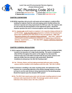 NC Plumbing Code 2012  Land Use and Environmental Service Agency (Code Enforcement)