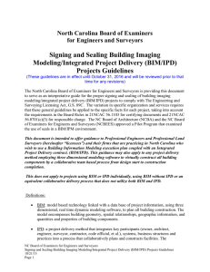 Signing and Sealing Building Imaging Modeling/Integrated Project Delivery (BIM/IPD) Projects Guidelines