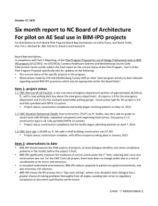 Six*month*report*to*NC*Board*of*Architecture* For*pilot*on*AE*Seal*use*in*BIMFIPD*projects*