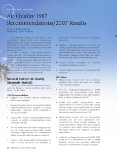 1987 Air Quality Recommendations/2007 Results air