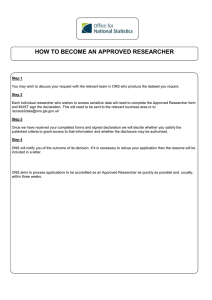 HOW TO BECOME AN APPROVED RESEARCHER