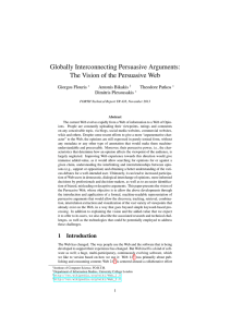 Globally Interconnecting Persuasive Arguments: The Vision of the Persuasive Web Giorgos Flouris