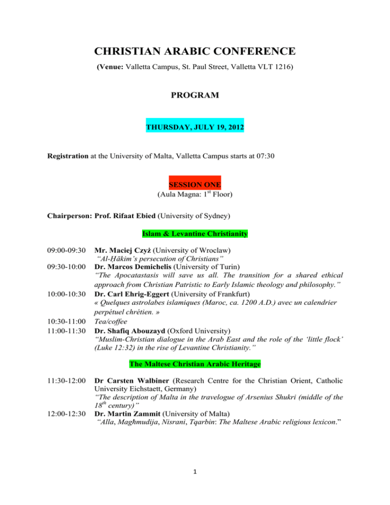 christian-arabic-conference-program