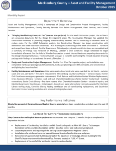 Mecklenburg County – Asset and Facility Management October 2015 Department Overview Monthly Report