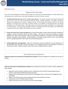 Mecklenburg County – Asset and Facility Management June 2015 Department Overview Monthly Report