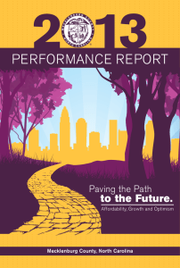 PERFORMANCE REPORT to the Future. Paving the Path Mecklenburg County, North Carolina