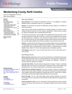 Public Finance Mecklenburg County, North Carolina  Special
