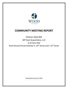 COMMUNITY MEETING REPORT    Petition 2016‐005  WP East Acquisitions, LLC 