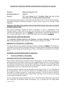 COMMUNITY MEETING REPORT FOR REZONING PETITION NO. 2016-013 Petitioner: Richter Development, LLC
