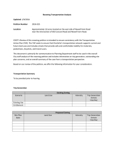 Rezoning Transportation Analysis Updated: Petition Number