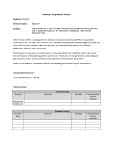 Rezoning Transportation Analysis Updated: Petition Number