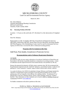 MECKLENBURG COUNTY Land Use and Environmental Services Agency