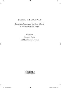 1 Lyndon Johnson and the New Global  Challenges of the 1960s