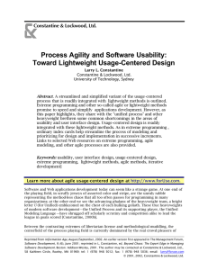 Process Agility and Software Usability: Toward Lightweight Usage-Centered Design