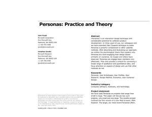 Personas: Practice and Theory Abstract