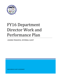 FY16 Department Director Work and Performance Plan