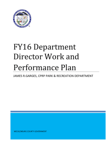 FY16 Department Director Work and Performance Plan