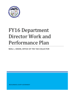 FY16 Department Director Work and Performance Plan