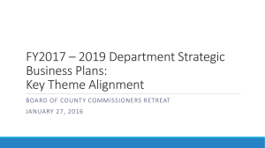 FY2017 – 2019 Department Strategic Business Plans: Key Theme Alignment