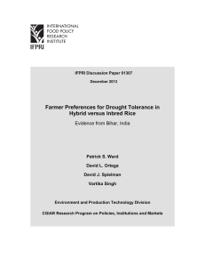 Farmer Preferences for Drought Tolerance in Hybrid versus Inbred Rice