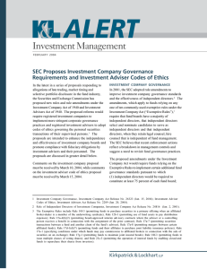 Investment Management SEC Proposes Investment Company Governance