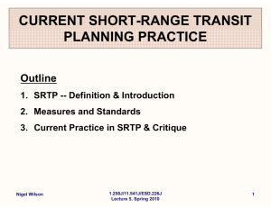 CURRENT SHORT-RANGE TRANSIT PLANNING PRACTICE Outline