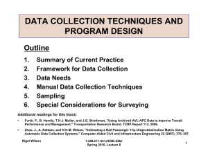 DATA COLLECTION TECHNIQUES AND PROGRAM DESIGN Outline