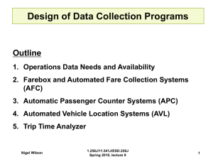 Design of Data Collection Programs Outline