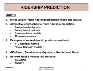 RIDERSHIP PREDICTION Outline 1. 2.