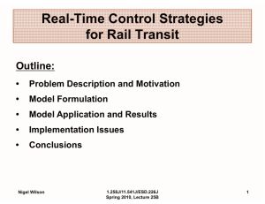 Real-Time Control Strategies for Rail Transit Outline: