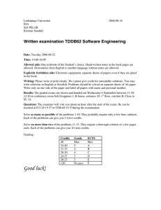 Written examination TDDB62 Software Engineering