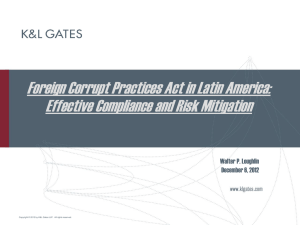 Foreign Corrupt Practices Act in Latin America: Walter P. Loughlin