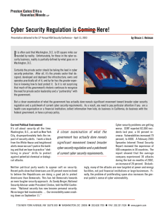 I Cyber Security Regulation is Coming Here! by Bruce J. Heiman