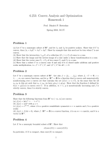 6.253:  Convex Analysis and Optimization Homework 1 Problem  1