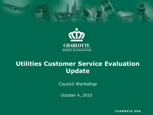 Utilities Customer Service Evaluation Update Council Workshop October 4, 2010