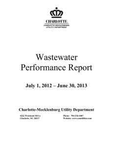 Wastewater Performance Report  July 1, 2012 – June 30, 2013