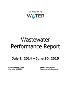 Wastewater Performance Report  July 1, 2014 – June 30, 2015