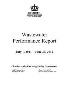 Wastewater Performance Report  July 1, 2011 – June 30, 2012