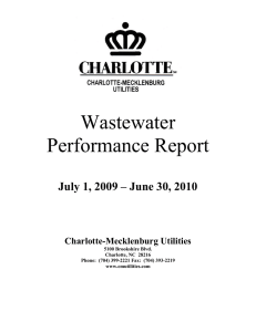 Wastewater Performance Report  July 1, 2009 – June 30, 2010