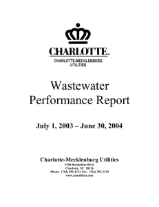 Wastewater Performance Report  July 1, 2003 – June 30, 2004