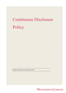 Continuous Disclosure Policy  Adopted by