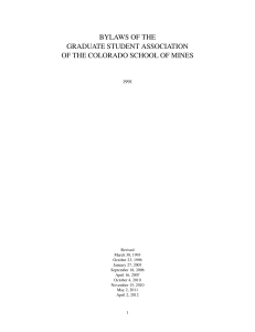 BYLAWS OF THE GRADUATE STUDENT ASSOCIATION OF THE COLORADO SCHOOL OF MINES 1991