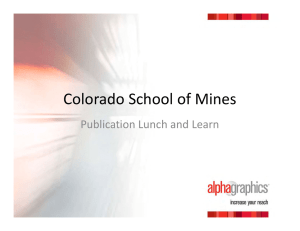 Colorado School of Mines Publication Lunch and Learn