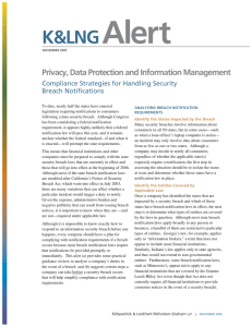 Alert K&amp;LNG Privacy, Data Protection and Information Management Compliance Strategies for Handling Security