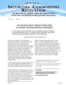 SEC REVISITS EQUITY MARKET STRUCTURE IN CONCEPT RELEASE AND RULE PROPOSALS