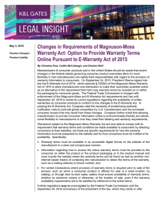 Changes in Requirements of Magnuson-Moss