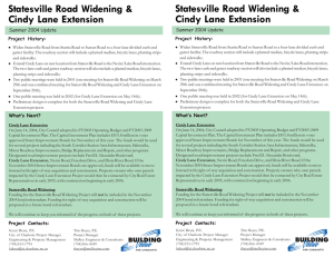 Statesville Road Widening &amp; Cindy Lane Extension