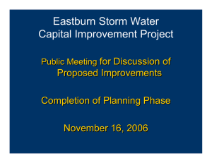 Eastburn Storm Water Capital Improvement Project for Discussion of Proposed Improvements