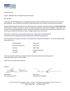 October 28, 2014 Subject:  Shillington Storm Drainage Improvement Project Dear Resident: