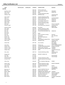 Utility Certification List 3/23/2012 ACTIVE